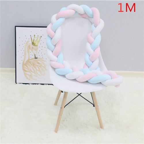 1M 2M Baby Bed Bumper Knot Long Handmade Knotted Braid Weaving Plush Baby Crib Protector Infant Knot Pillow Room Decor