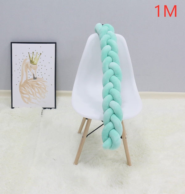 1M 2M Baby Bed Bumper Knot Long Handmade Knotted Braid Weaving Plush Baby Crib Protector Infant Knot Pillow Room Decor