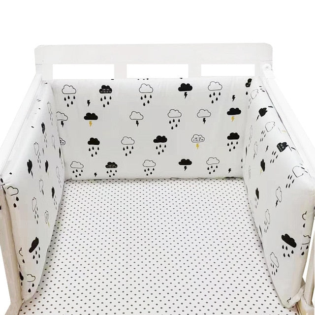 baby nursery Nordic Stars Design Baby Bed Thicken Bumper One-piece Crib Around Cushion Cot Protector Pillows Newborns Room Decor