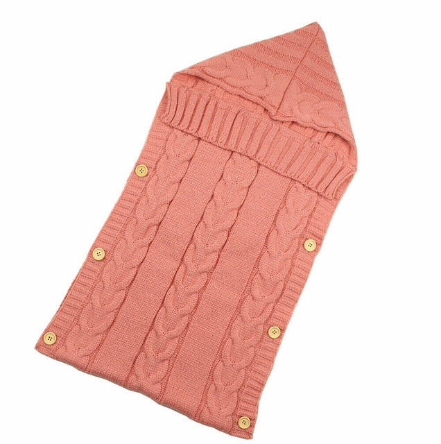 Warm Baby Blanket Knitted Newborn Swaddle Wrap Soft InfantSleeping Bag Footmuff Cotton Envelope For Stroller Accessories Blanket