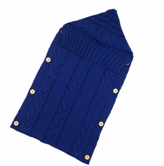 Warm Baby Blanket Knitted Newborn Swaddle Wrap Soft InfantSleeping Bag Footmuff Cotton Envelope For Stroller Accessories Blanket