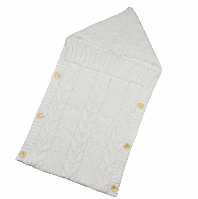 Warm Baby Blanket Knitted Newborn Swaddle Wrap Soft InfantSleeping Bag Footmuff Cotton Envelope For Stroller Accessories Blanket