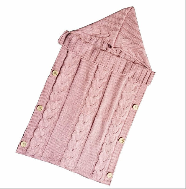 Warm Baby Blanket Knitted Newborn Swaddle Wrap Soft InfantSleeping Bag Footmuff Cotton Envelope For Stroller Accessories Blanket