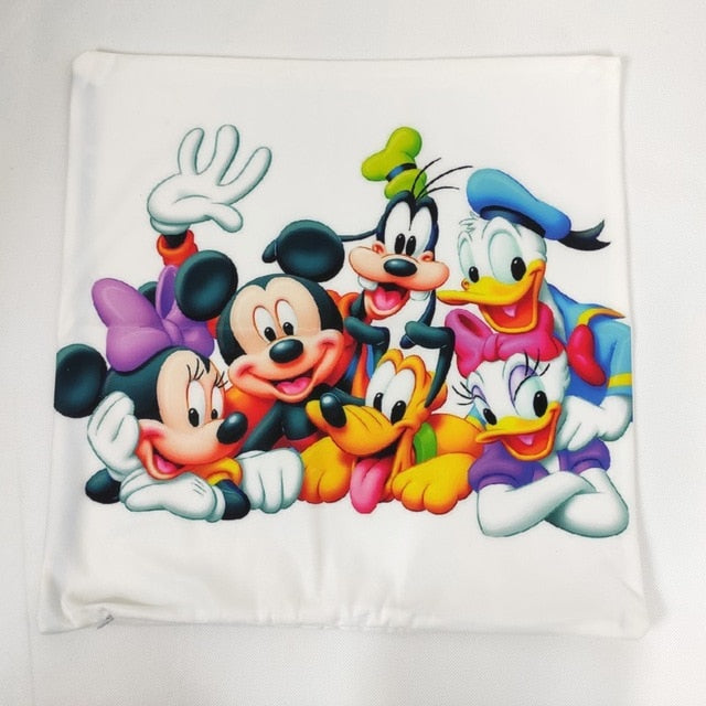 Disney Cartoon Mickey Minnie Mermaid Princess Decorative/Nap Pillow Cases Cover Pillowsham Cushion Cover for Baby Kids 45x45cm