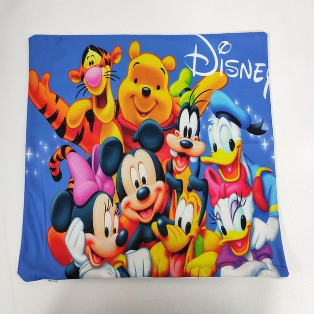 Disney Cartoon Mickey Minnie Mermaid Princess Decorative/Nap Pillow Cases Cover Pillowsham Cushion Cover for Baby Kids 45x45cm