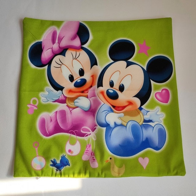 Disney Cartoon Mickey Minnie Mermaid Princess Decorative/Nap Pillow Cases Cover Pillowsham Cushion Cover for Baby Kids 45x45cm