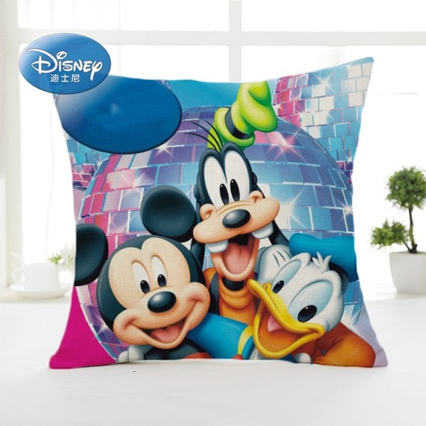 Disney Cartoon Mickey Minnie Mermaid Princess Decorative/Nap Pillow Cases Cover Pillowsham Cushion Cover for Baby Kids 45x45cm