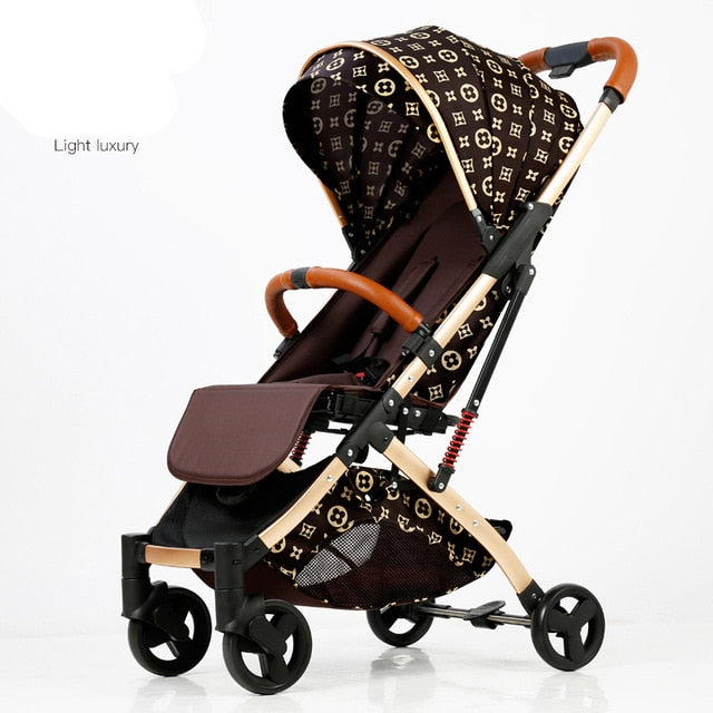 5.8 kg Light aluminium alloy stroller gold frame car Portable fold Umbrella baby stroller Newborn Travelling Pram on plane gifts