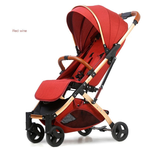 5.8 kg Light aluminium alloy stroller gold frame car Portable fold Umbrella baby stroller Newborn Travelling Pram on plane gifts