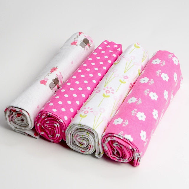 4Pcs/Lot Muslin 100% Cotton Flannel Baby Swaddles Soft Newborns Blankets Baby Blankets Newborn Muslin Diapers Baby Swaddle Wrap