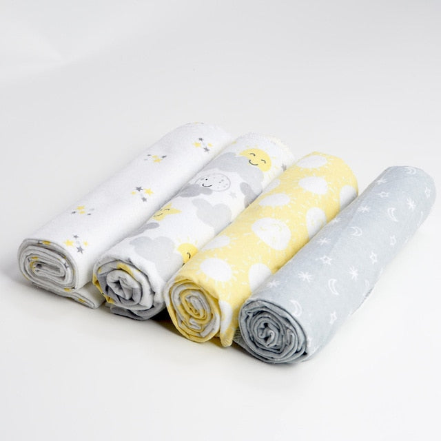 4Pcs/Lot Muslin 100% Cotton Flannel Baby Swaddles Soft Newborns Blankets Baby Blankets Newborn Muslin Diapers Baby Swaddle Wrap