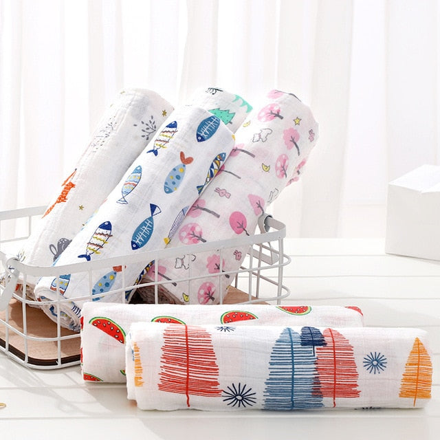 Muslin Diaper Baby Blankets Newborn Swaddle Blanket Infant Gauze Bath Towel Baby Warp