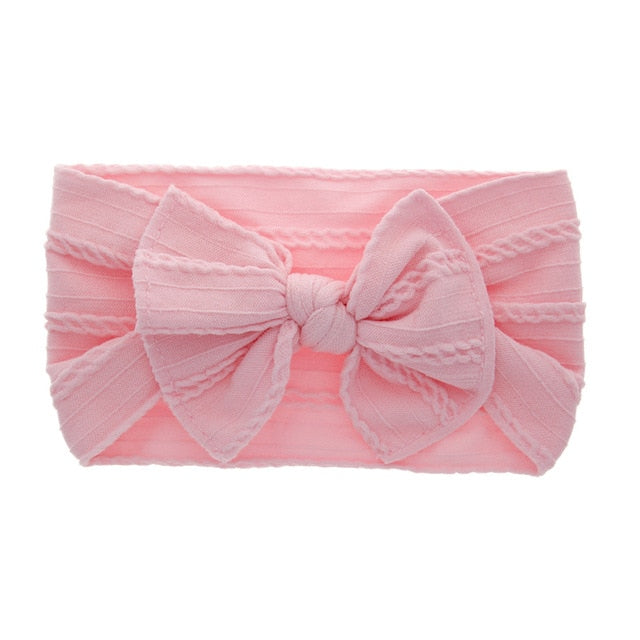 Baby Big Bow Soft Nylon Headbands Flower Print Nylon Turban Hairband Oversize Bunny Bow Headwrap Baby Girl Head Wrap Accessories