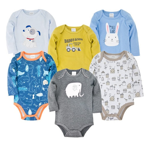 Kavkas New Baby Boys Bodysuit 6 PCS 3 PCS Long Sleeve Cotton Baby Boy Girl Clothes 0-3 months Newborn body bebe Clothing