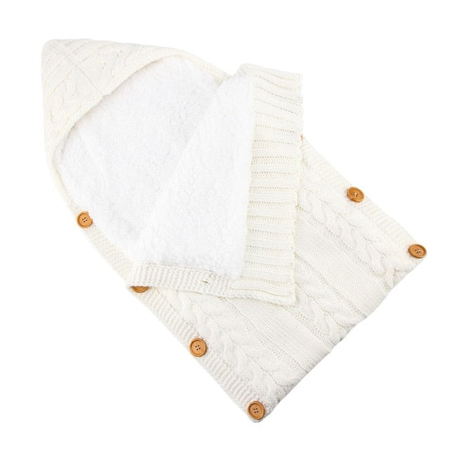 Warm Baby Blanket Soft Baby Sleeping Bag Footmuff Cotton Knitting Envelope Newborn Swadding Wrap Stroller Accessories Sleepsacks