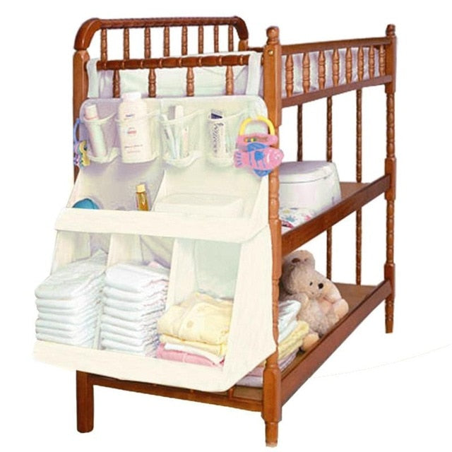 Newborn Baby Crib Bed Hanging Bag Inafnt Bedside Nappy Diapers Organizer Bag Portable Children Bedding Cloth Storage Rack Cradle