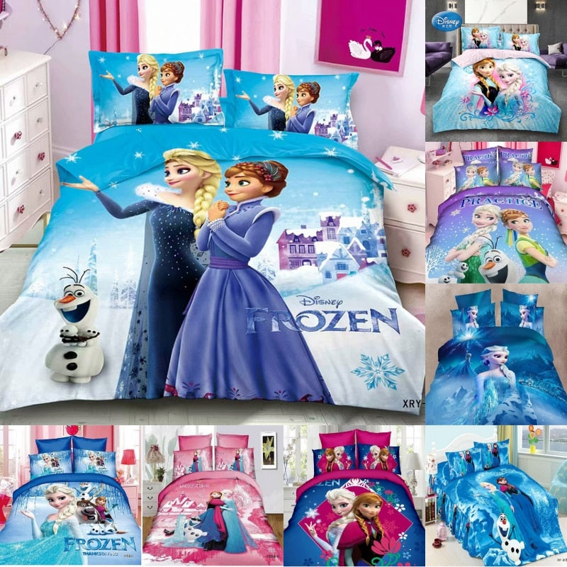 Disney Elsa Anna Princess Frozen 2 Bedding Set Kids Duvet Cover Bed Sheet Pillowcase for Baby Children Boys Girls Birthday Gift