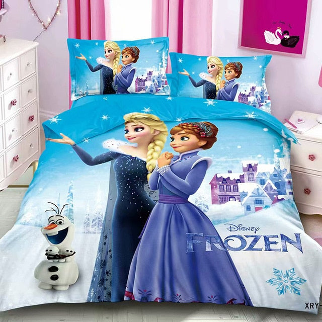 Disney Elsa Anna Princess Frozen 2 Bedding Set Kids Duvet Cover Bed Sheet Pillowcase for Baby Children Boys Girls Birthday Gift