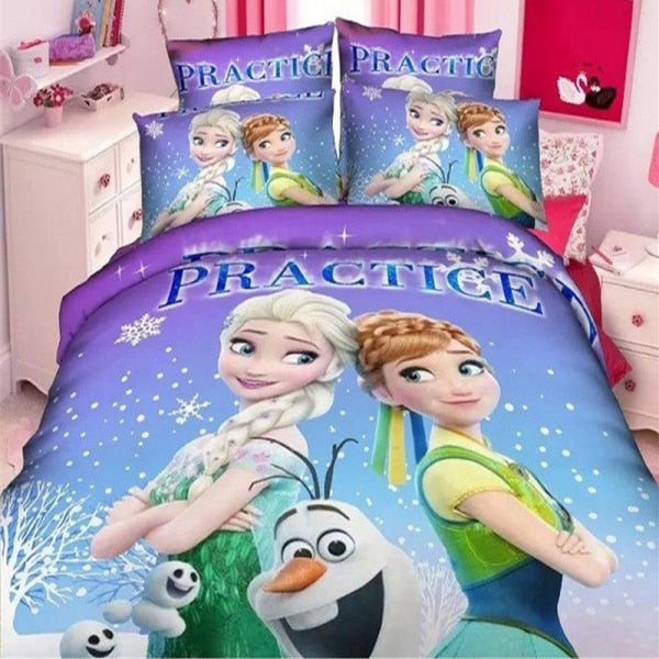 Disney Elsa Anna Princess Frozen 2 Bedding Set Kids Duvet Cover Bed Sheet Pillowcase for Baby Children Boys Girls Birthday Gift