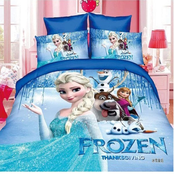 Disney Elsa Anna Princess Frozen 2 Bedding Set Kids Duvet Cover Bed Sheet Pillowcase for Baby Children Boys Girls Birthday Gift