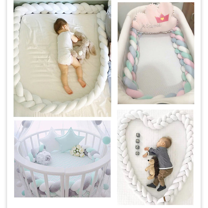 1M/2M/3M 3 Knot Soft Baby Bed Bumper Crib Pad Protection Bedding for Infant Cotton Colorful Pillow Bumpers For Baby Room Decor