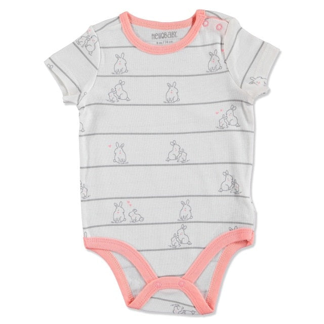 ebebek HelloBaby Baby Printed Short Sleeve Bodysuit