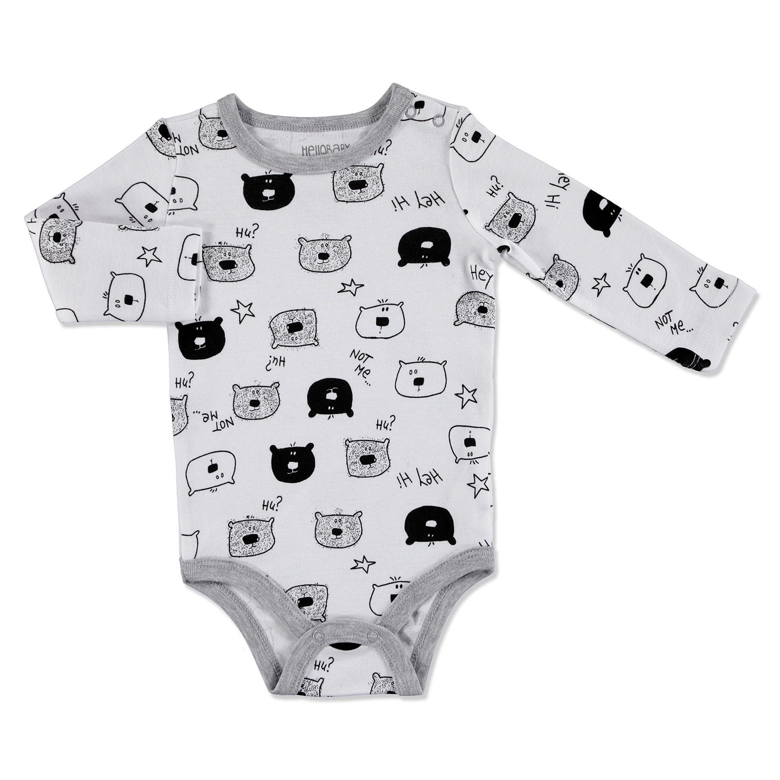 ebebek HelloBaby Baby Printed Long Sleeve Bodysuit