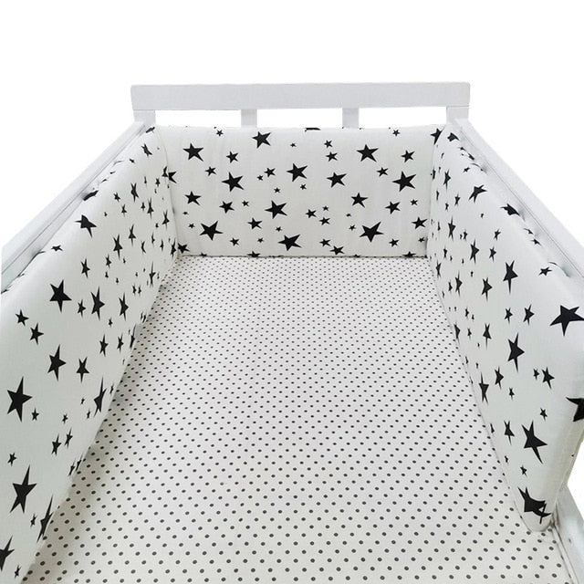 baby nursery Nordic Stars Design Baby Bed Thicken Bumper One-piece Crib Around Cushion Cot Protector Pillows Newborns Room Decor