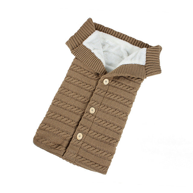 Warm Baby Blanket Soft Baby Sleeping Bag Footmuff Cotton Knitting Envelope Newborn Swaddle Wrap Sleepsacks Stroller Accessories