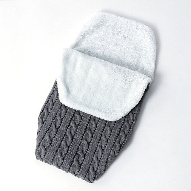 Warm Baby Blanket Soft Baby Sleeping Bag Footmuff Cotton Knitting Envelope Newborn Swaddle Wrap Sleepsacks Stroller Accessories