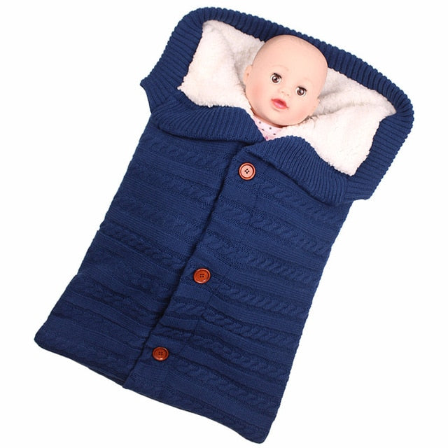 Extract Envelope for Newborns Baby Swaddle Baby Sleeping Bag Newborn Cocoon Winter Knitted Stroller Kids Sleepsack Spiworek