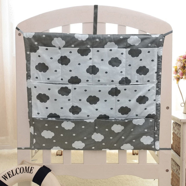 Cartoon Rooms Nursery Hanging Storage Bag Baby Cot Bed Crib Organizer Toy Diaper Pocket for Newborn Crib Bedding Set 58*48cm