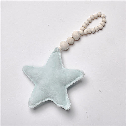 Baby Decoration Pillow Nordic Moon Stars Wooden Beads Strings Toys Kids Bed Room Crib Tent Decor Ornaments Photography Props