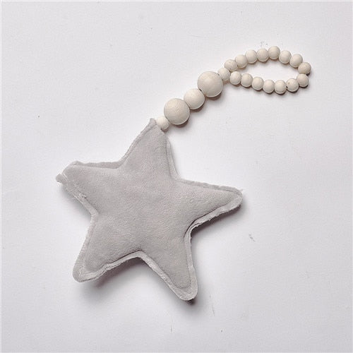 Baby Decoration Pillow Nordic Moon Stars Wooden Beads Strings Toys Kids Bed Room Crib Tent Decor Ornaments Photography Props