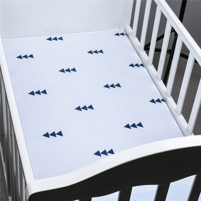 EGMAOBABY  100% Cotton Crib Fitted Sheet Soft Baby Bed Mattress Cover Protector Cartoon Newborn Bedding For Cot Size 130*70cm