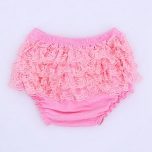 Baby Cotton lace Bloomers shorts Cute Baby Diaper Cover Newborn Flower Shorts Toddler fashion Summer Satin Pants with Skirt