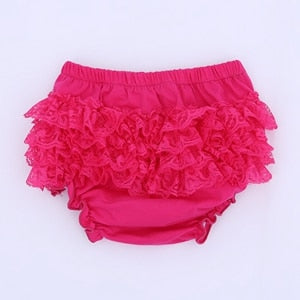 Baby Cotton lace Bloomers shorts Cute Baby Diaper Cover Newborn Flower Shorts Toddler fashion Summer Satin Pants with Skirt