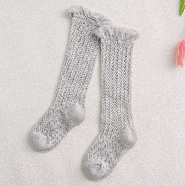 Baby Girl Socks 0-5 Year Toddler Baby Cotton Mesh Breathable Socks Newborn Infant Baby Boy Pure cotton Summer High knee Socks