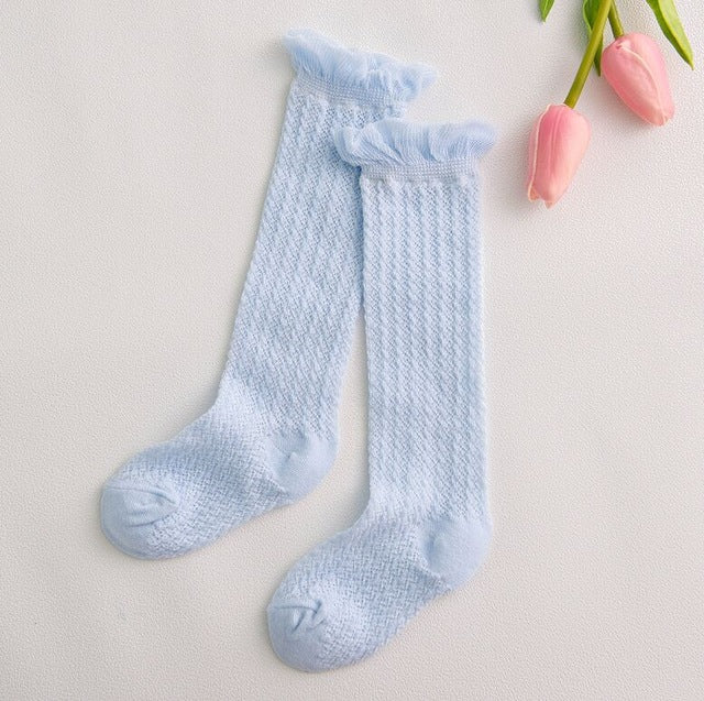 Baby Girl Socks 0-5 Year Toddler Baby Cotton Mesh Breathable Socks Newborn Infant Baby Boy Pure cotton Summer High knee Socks