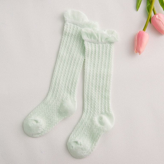 Baby Girl Socks 0-5 Year Toddler Baby Cotton Mesh Breathable Socks Newborn Infant Baby Boy Pure cotton Summer High knee Socks