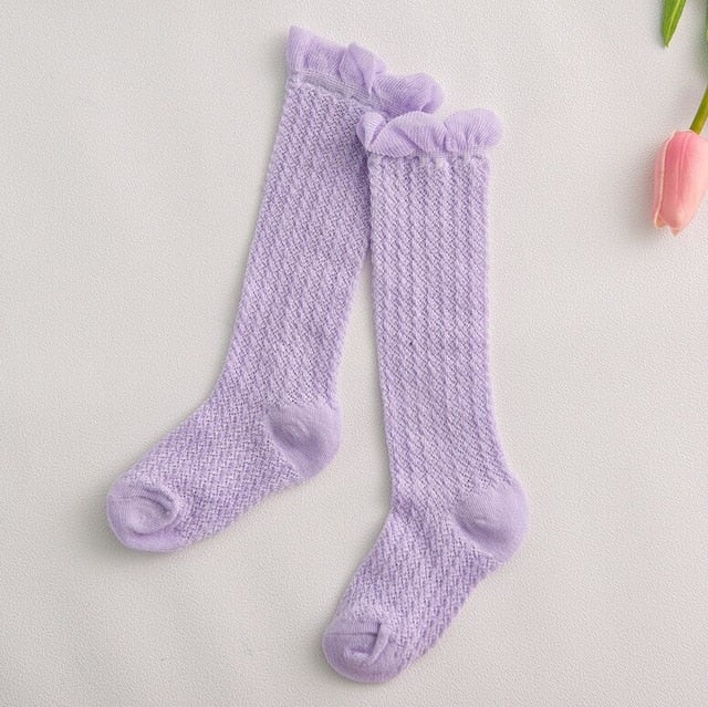 Baby Girl Socks 0-5 Year Toddler Baby Cotton Mesh Breathable Socks Newborn Infant Baby Boy Pure cotton Summer High knee Socks