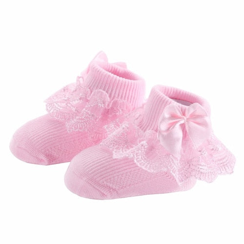 Bow Lace Baby Socks Newborn Cotton Baby Girls Sock Cute Toddler Socks Princess Style Baby Accessories