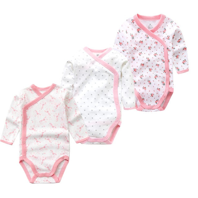 Times' Favourite 3PCS/lot 100% Cotton Baby Bodysuit Infant Jumpsuit Long Sleeve Baby Boys Girls Clothes Newborn Baby Clothing