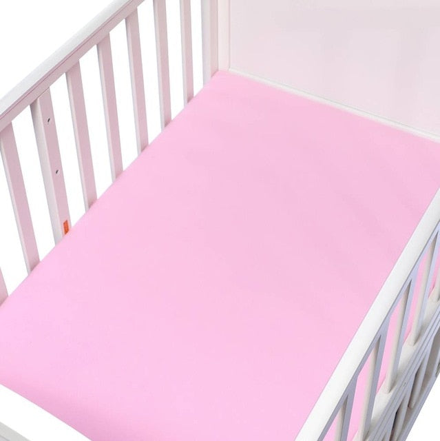 EGMAOBABY  100% Cotton Crib Fitted Sheet Soft Baby Bed Mattress Cover Protector Cartoon Newborn Bedding For Cot Size 130*70cm