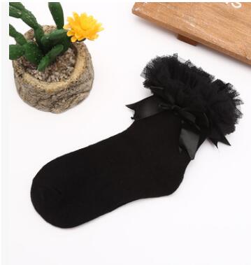 2019 Infant Toddler Baby socks Girls Kids Princess Bowknot Lace Floral Short Socks Cotton Ruffle Frilly Trim Ankle Socks