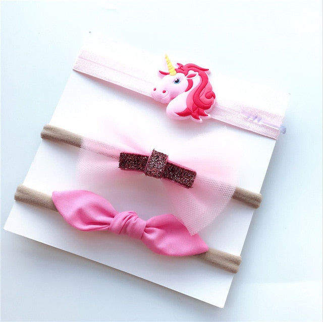 3Pcs Cute Rabbit Ear Baby Headband Neonata Bow Flower Elastic Haarband Baby Girls Headbands Children Turban Hair Accessories Set