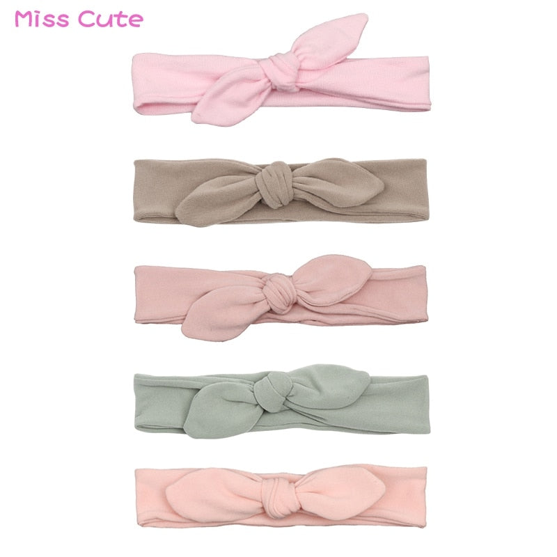 Newborn Headband Cotton Solid Bow For Girl Rabbit Ear Hairbands Turban Knot Headband Kids Accessoire Faixa Cabelo Para Bebe