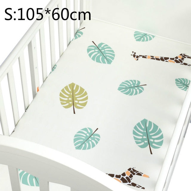 100% Cotton Crib Fitted Sheet Soft Breathable Baby Bed Mattress Cover Cartoon Newborn Bedding For Cot Size 130*70cm/105*60