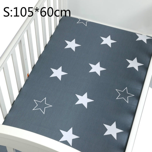 100% Cotton Crib Fitted Sheet Soft Breathable Baby Bed Mattress Cover Cartoon Newborn Bedding For Cot Size 130*70cm/105*60