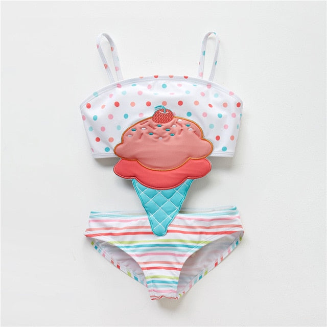 2019 Kavkas Girls Swimwear Cute Kids Swimsuit Infant 12M-8T Kid Baby Girls Bikini Ruffles Swimsuits One Pieces Bath Swimwear